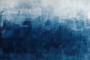 Poster - Elegant deep blue brushstroke showcasing a gradient finish and unique texture on a crisp white backdrop, ideal for backgrounds, artistic elements, and creative projects