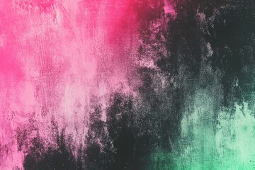 Poster - Vibrant abstract gradient wallpaper featuring pink, green, and black tones with textured noise, perfect for eye-catching posters, banners, and creative digital projects