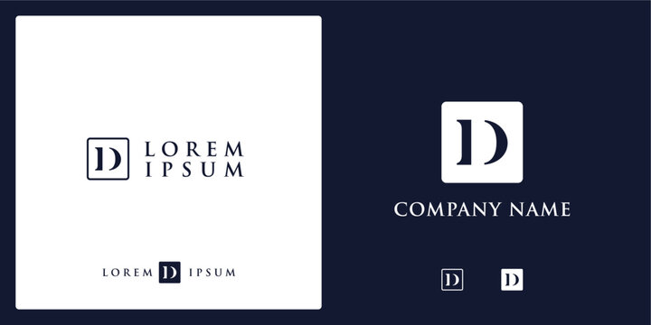 D Letter Logo and icon with frame, vector image editable