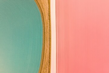 Aufkleber - Elevated View of Vibrant Geometric Farmland Patterns - Abstract Aesthetic in Aerial for Sustainable Agriculture and Eco-Friendly Marketing Initiatives