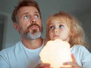 Aufkleber - Scandinavian-Inspired Family Bonding Soft Glow Lamp with Minimalist Design for Cozy Home Ambiance - Enhancing Emotional Connection and Tranquility in Modern Living Spaces