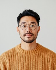 Poster - Virtual Career Coaching Asian Man, 25, Perfecting Video Interview Strategies with Digital Slide Deck for Modern E-Recruitment Success in the Tech Industry