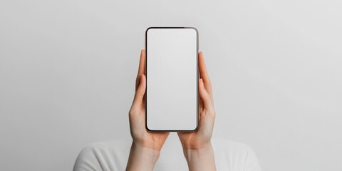 Aufkleber - Modern Minimalist Smartphone Display Blank Screen on White Background for Versatile Technology Mockups and Digital App Design in Contemporary Marketing and UI/UX Development
