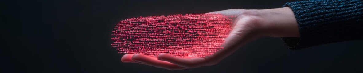 Fototapete - Futuristic Digital Innovation Hand-Held Glowing Tech Chart Display - Data-Driven Business Solutions in Tech Industry for Strategic Insights and Decision-Making