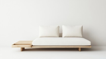 Poster - Modular Minimalism Scandinavian Sectional with Light Wood Accents for Contemporary Living Spaces - Transformable Comfort and Storage for Urban Homes