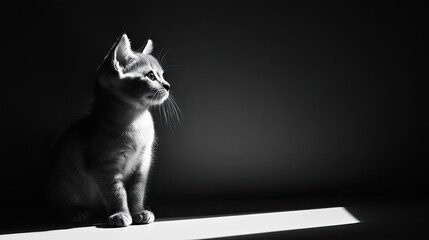 Poster - high-contrast black and white photograph showcasing deep shadows and dramatic lighting capturing essence of minimalism