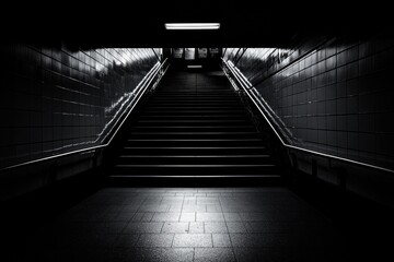 Poster - high-contrast black and white photograph showcasing deep shadows and dramatic lighting with minimali