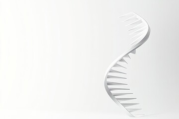 Poster - minimalistic vector illustration of futuristic dna helix composed of clean geometric lines elegantly floating on pure