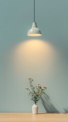 Aufkleber - Minimalist Illumination A Serene Workspace with Monochrome Desk Lighting