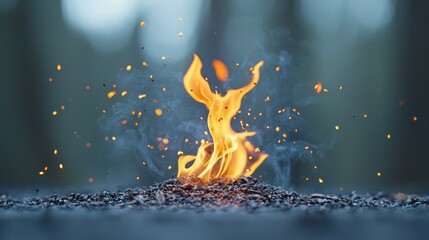 Poster - Whimsical Flames Transforming into Surreal Shapes in a Dreamlike Setting with Ethereal Smoke and Glowing Embers
