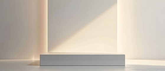 Poster - Modern Minimalist Showcase with Soft Lighting and Neutral Background for Displaying Products or Artwork in a Contemporary Environment