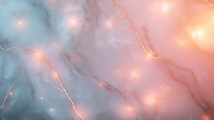 Wall Mural - Light marble background with pastel veins and soft bokeh for Easter decor