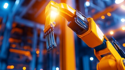 Poster - A robotic arm in a modern industrial setting, designed for automation and precision tasks.
