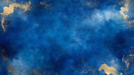 Poster - Stunning Blue and Gold Abstract Background Design