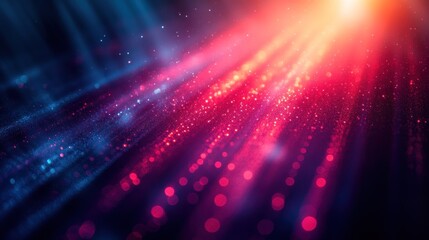 Wall Mural - Abstract vibrant light rays and particles.