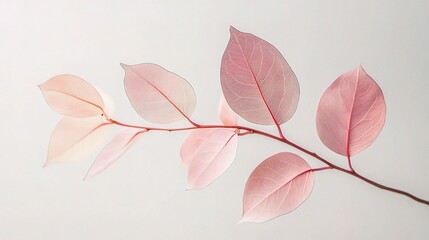 Wall Mural - Delicate Pink Spring Leaves Against Soft Background