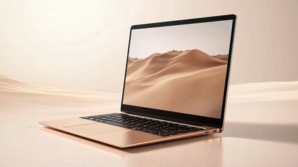 Poster - Sleek Blank Screen Laptop Template With Minimalist Design