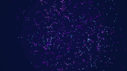 Leinwandbilder - Abstract 3d sphere. Mesh with dots and lines motion. Concept of network, internet communication. 3d rendering. Seamless loop. 4K