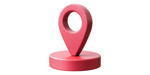 Poster - Red 3d location pin marker isolated on transparent background