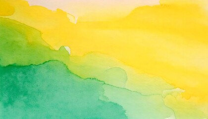 Poster - Green and yellow watercolor painting blending together creating gradient