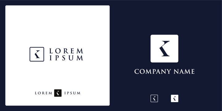 K Letter Logo and icon with frame, vector image editable