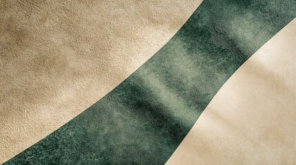 Poster - Abstract texture with sweeping curves in earthy tones of green and beige, creating a modern aesthetic.