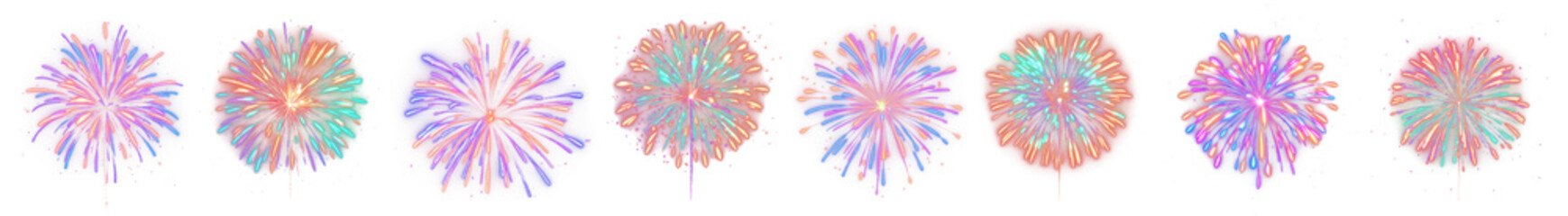 Wall Mural - png firework effect, element set on transparent background