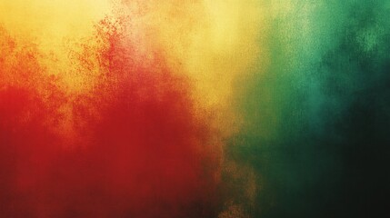 Poster - A vibrant abstract texture with warm red and yellow blending into cool green tones, creating a dynamic, energetic background.
