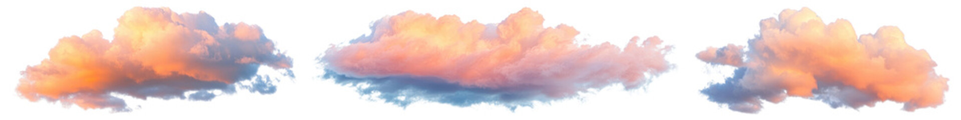 Wall Mural - png vibrant sunset clouds floating, element set on transparent background