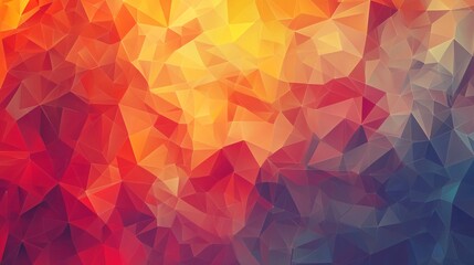 Aufkleber - Abstract geometric background in warm hues of red, orange, and yellow with cool blue accents.