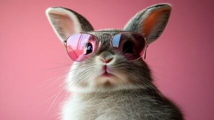 Cool Bunny in Pink Sunglasses