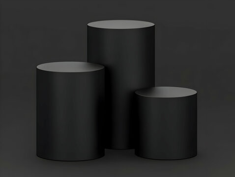Black Cylinders 3D Render