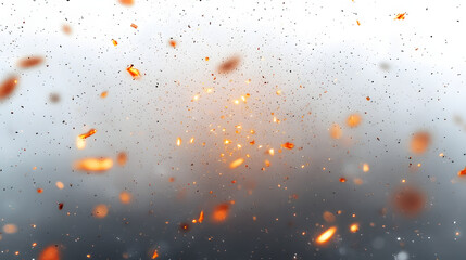 Poster - Floating embers sparks background PNG transparent. Opacity or screen mode usage for overlay