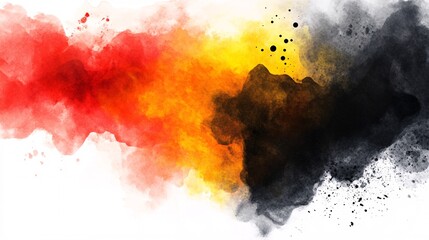 Poster - Vibrant abstract blend of red, yellow, and black hues creating a dramatic, fiery effect.