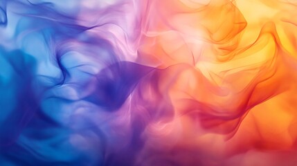 Poster - A vibrant blend of purple, orange, and pink hues creating a soft, flowing abstract pattern.