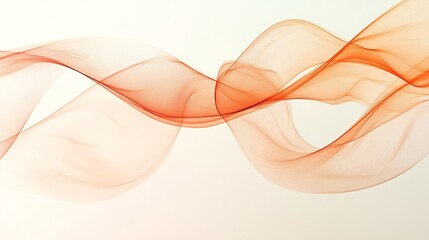 Wall Mural - elegant orange and peach waves gracefully flow across a soft background, creating a serene and harmo