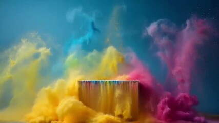 Wall Mural - Video with abstract explosion of colours, great as a background for creative projects and presentations.
