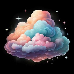 Wall Mural - clouds on the black background