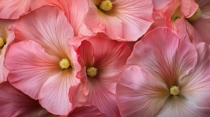 Poster - Delicate pink flower petals in close-up showcasing vibrant hues and intricate details for nature and floral themed projects.