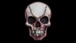 © Agent06 - A creatively designed skull featuring baseball stitches and an artistic flair. transparent background