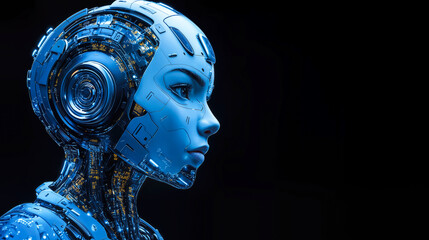 Aufkleber - futuristic ai robot concept showcasing advanced machine learning in personalized industry services