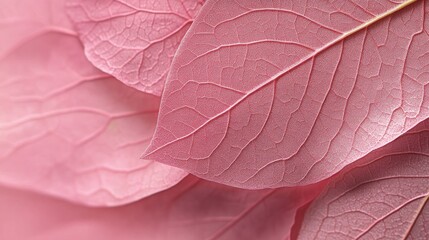 Poster - Delicate pink leaf texture background with intricate veining for nature-inspired design and aesthetic concepts.
