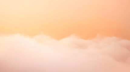 Wall Mural - a soft layer of fog blending evenly into a solid pastel peach background, with smooth lighting