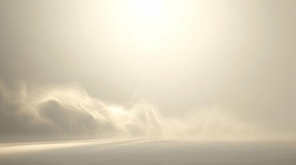 Wall Mural - a thin mist rising gracefully against a plain ivory backdrop, with soft and even lighting to highlig