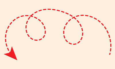 Poster - Long squiggle dashed, dotted line arrow vector icon