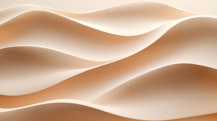 Poster - abstract beige background, wavy with smooth curves. minimal design background, textures template.