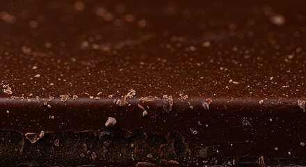 Wall Mural - Rich dark chocolate bar's delicious brown texture.  Sweet close-up.