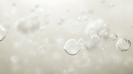 Canvas Print - mist particles floating subtly into a pale cream-gray background, softly illuminated to highlight te