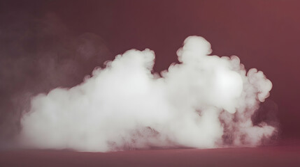 Wall Mural - steam swirling dynamically against a solid maroon background, captured with high precision and soft 