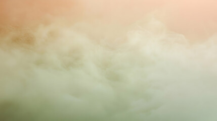 Wall Mural - thin fog spreading gently across a pale olive and coral background, with even lighting ensuring deta